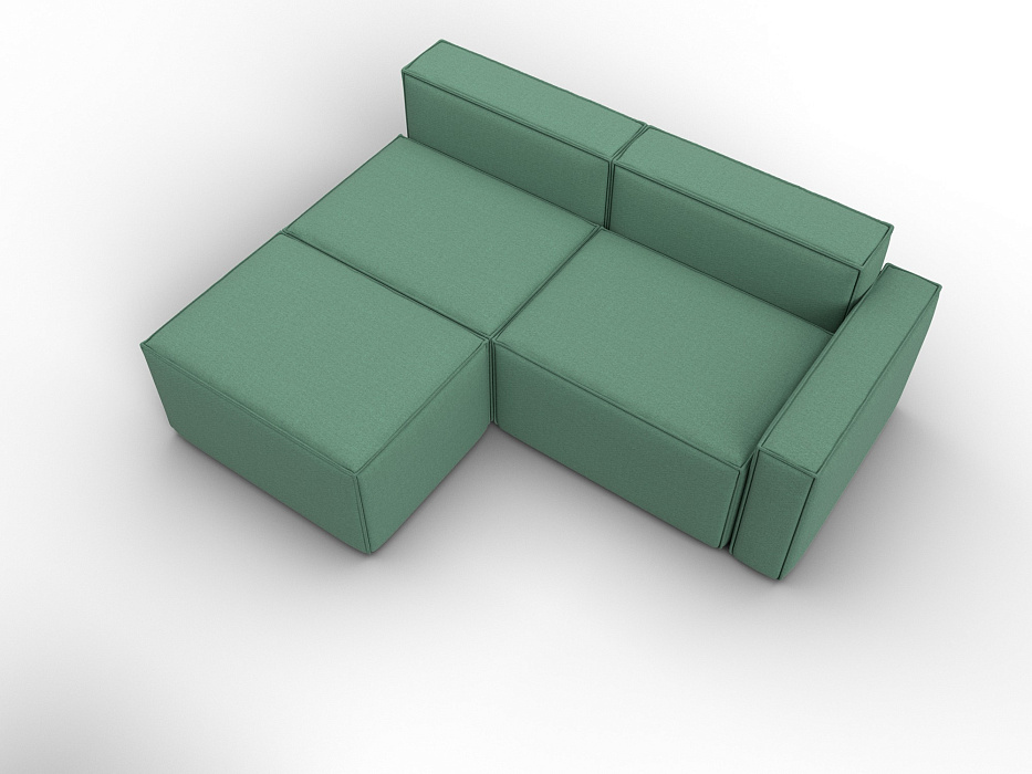 Диван угловой модульный Лига-063 угол правый (амур 11 зеленый)