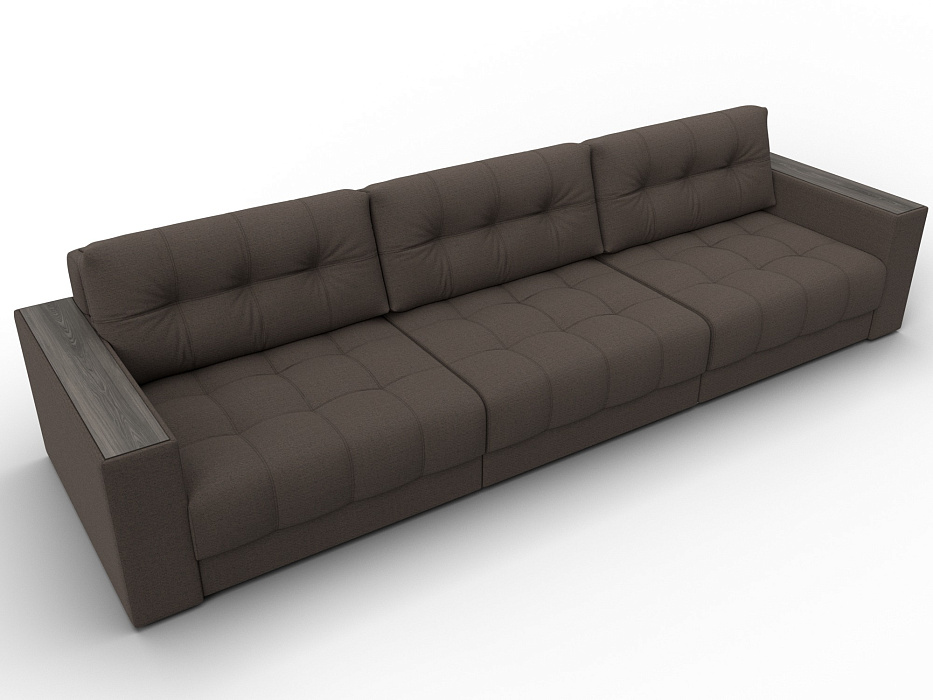 Диван прямой с декором Лига-049 НПБ Лонг (амур 05 коричневый)