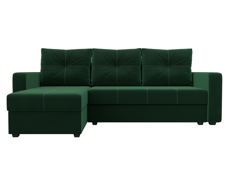 Диван угловой Ливерпуль Лайт левый угол (seven 626 зеленый)