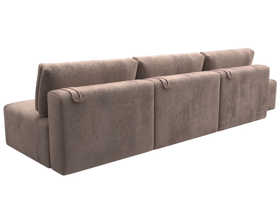Диван прямой модульный с пуфом Лига-060 НПБ Лонг (tower 05 бежевый)