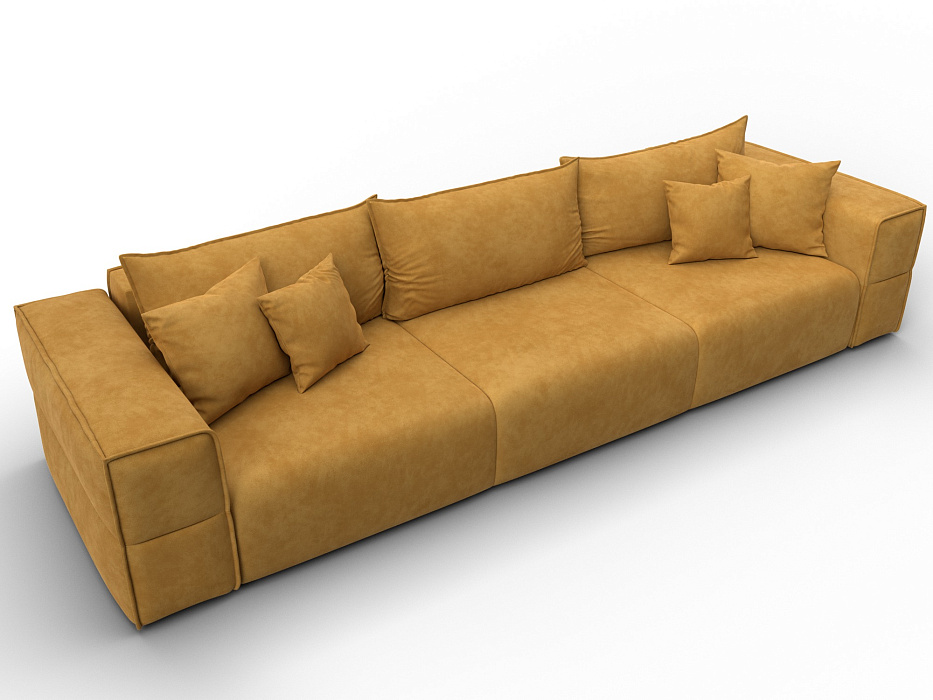 Диван прямой Лига-058 НПБ Лонг (brut 10 желтый)