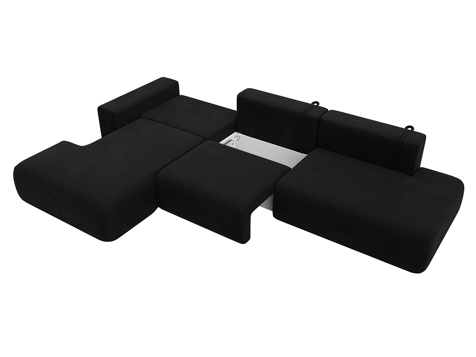 Диван угловой Лига-036 НПБ Модерн Лонг левый угол (черный)