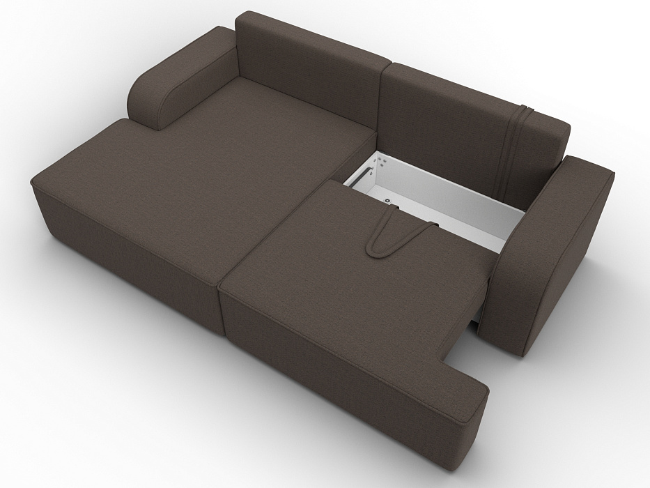 Диван угловой Лига-120 угол левый (амур 05 коричневый)