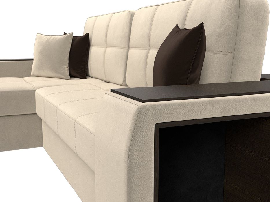 Диван угловой Брюссель левый угол (бежевый;коричневый)