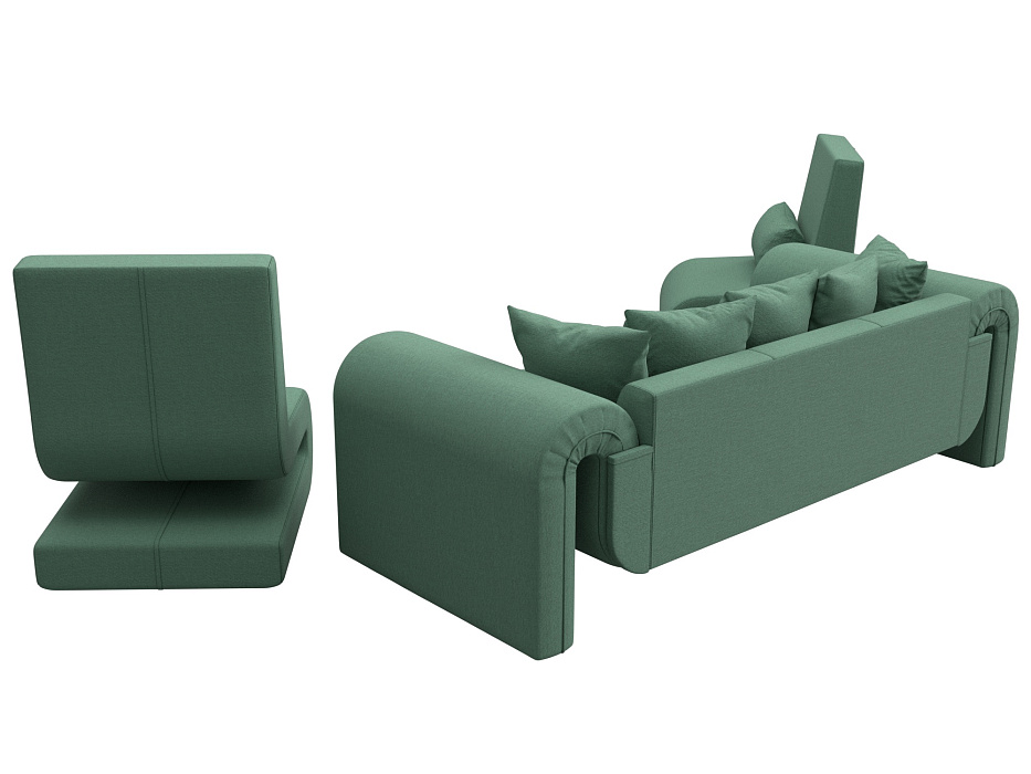 Набор Волна-1 (диван, 2 кресла) (амур 11 зеленый)