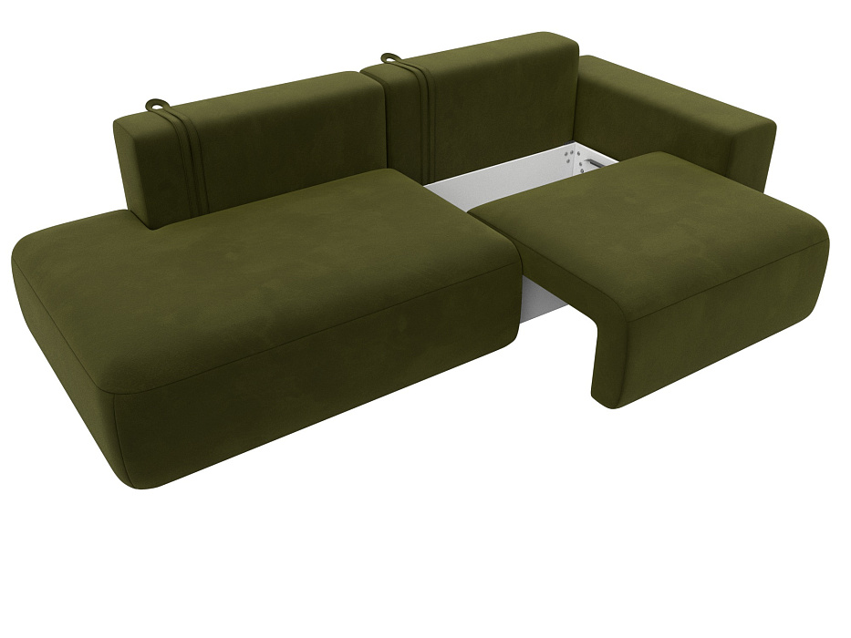 Диван прямой Лига-036 НПБ Модерн подлокотник справа (зеленый)