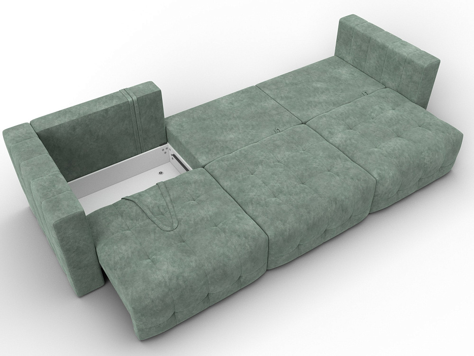 Диван прямой Лига-052 НПБ Лонг (brut 08 зеленый)