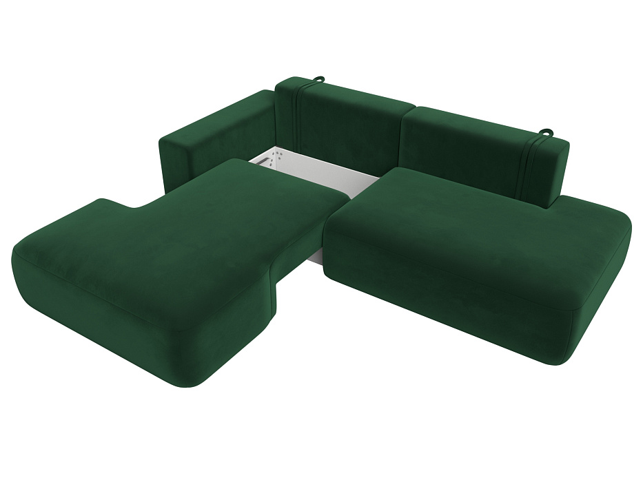 Диван угловой Лига-036 НПБ Модерн левый угол (seven 626 зеленый)