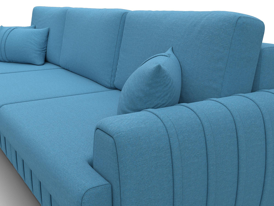 Диван угловой Лига-057 НПБ Лонг угол левый (амур 10 голубой)