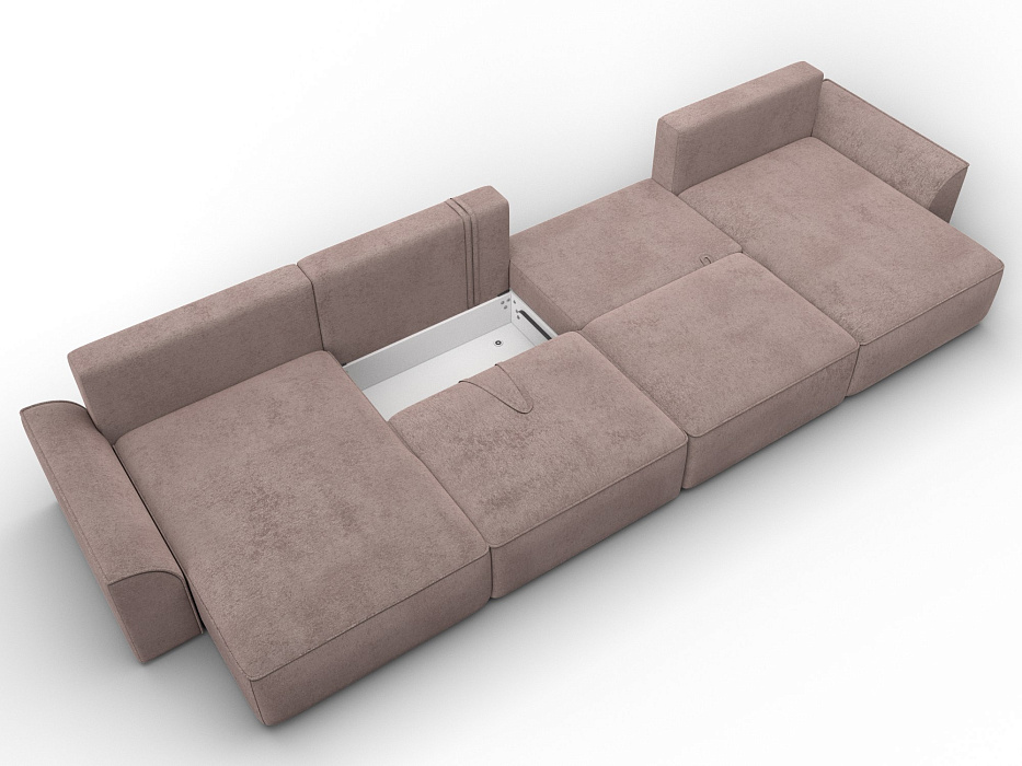 Диван П-образный Лига-048 НПБ лонг (tower 05 бежевый)