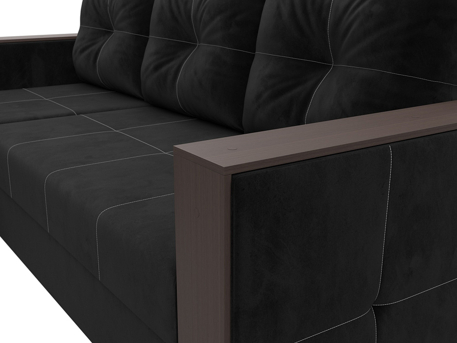 Диван угловой Валенсия Лайт левый угол (seven 35 черный)