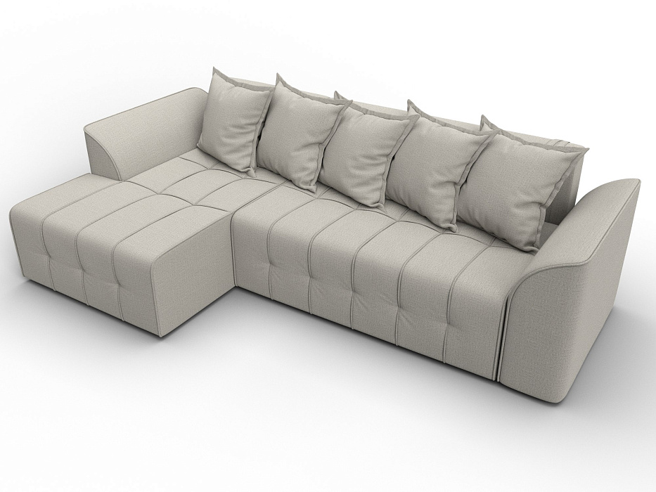 Диван угловой Лига-113 угол левый (амур 02 бежевый)