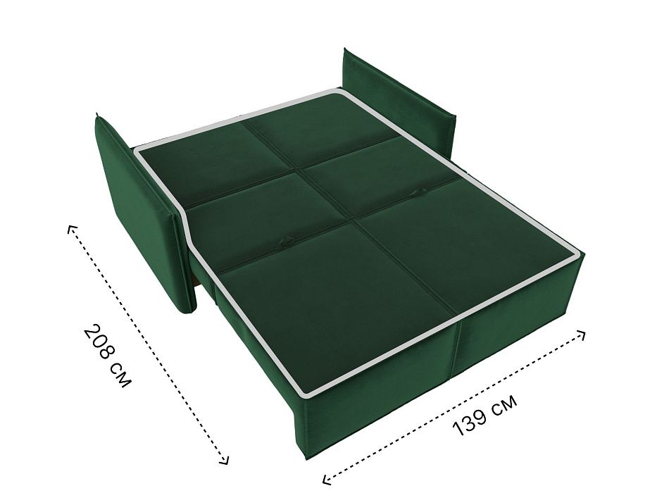 Диван прямой Либерти мини (seven 626 зеленый)