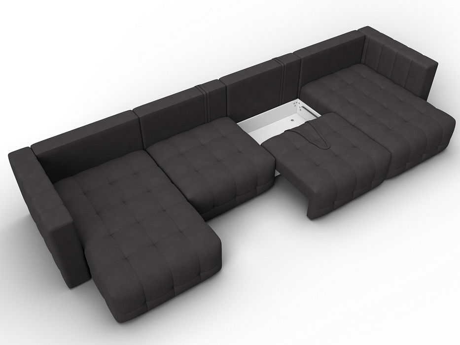 Диван П-образный Лига-052 НПБ Лонг (joly 08 коричневый)