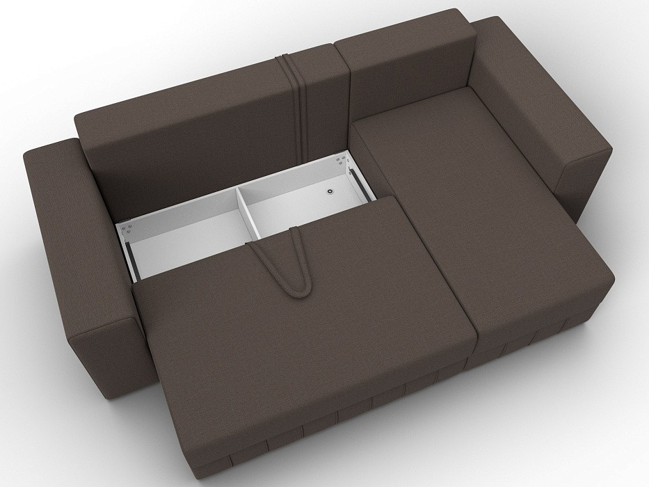 Диван угловой Лига-076 угол универсальный (амур 05 коричневый)