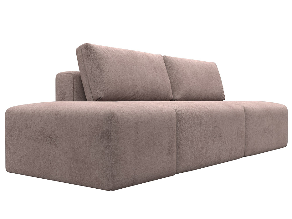 Диван прямой модульный с пуфом Лига-060 НПБ (tower 05 бежевый)