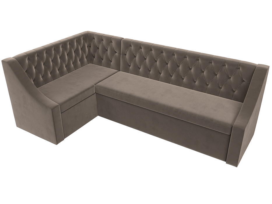 Диван кухонный угловой Мерлин левый угол (seven 727 коричневый)