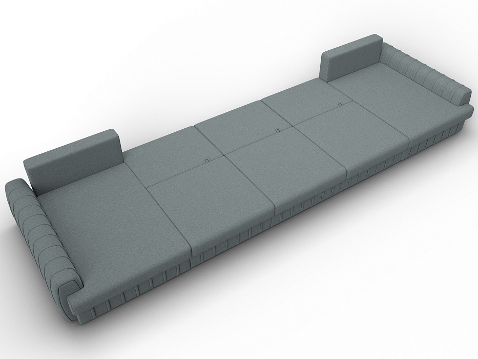 Диван П-образный Лига-057 НПБ МегаЛонг (амур 07 серый)