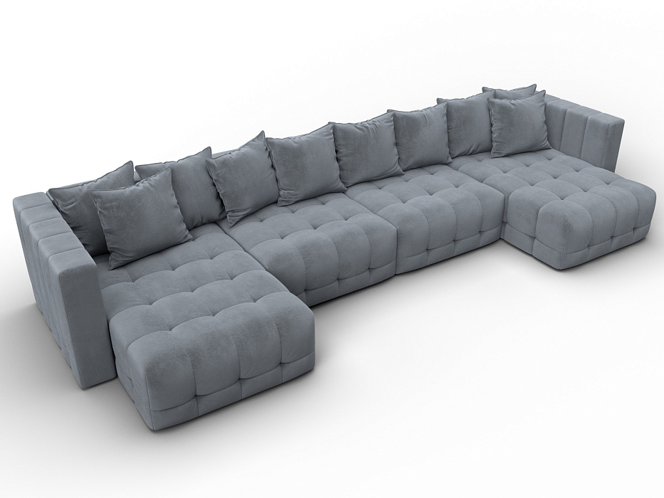 Диван П-образный Лига-052 НПБ Лонг (tower 10 серый)