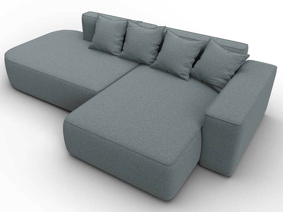 Диван угловой Лига-065 угол правый (амур 07 серый)