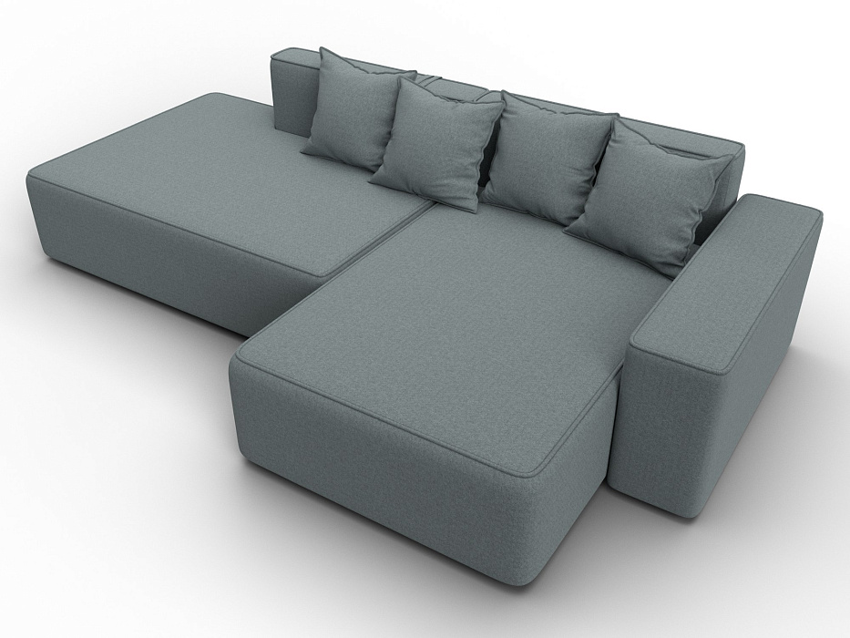 Диван угловой Лига-079 угол правый (амур 07 серый)