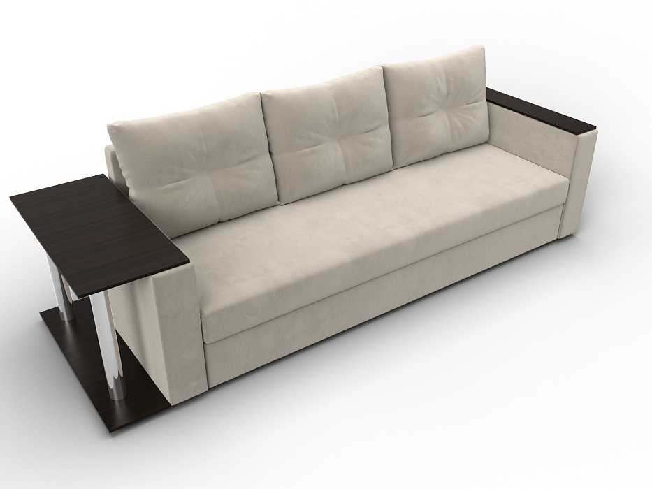 Диван прямой Атланта со столом слева (бежевый)