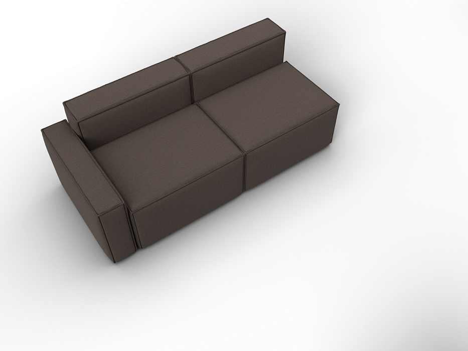 Диван угловой модульный Лига-063 угол левый (амур 05 коричневый)