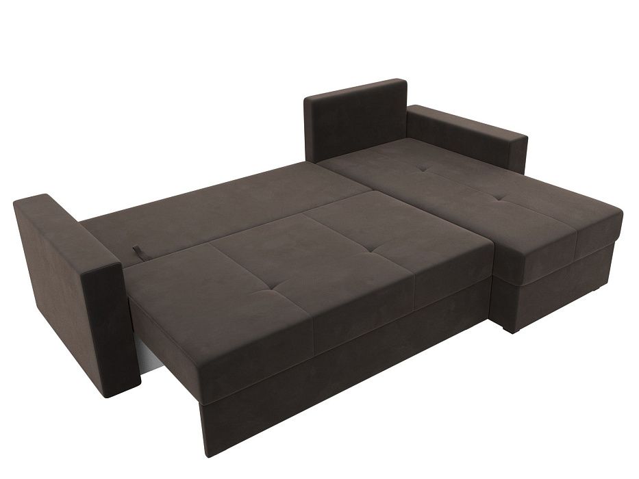Диван угловой Верона Лайт правый угол (seven 727 коричневый)