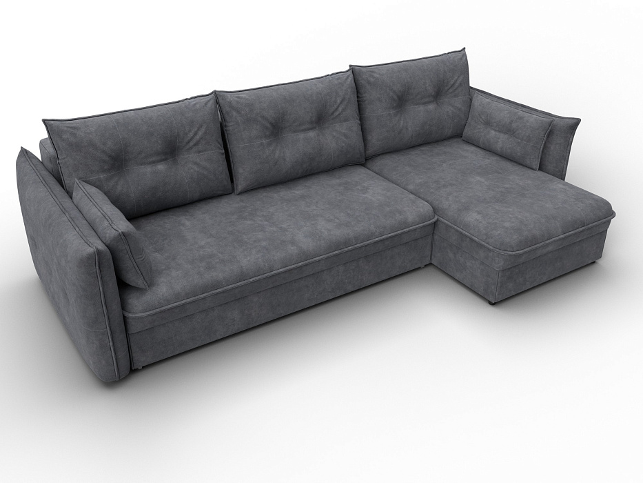 Диван угловой Лига-100 НПБ угол универсальный (brut 16 темно-серый)