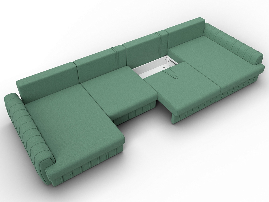 Диван П-образный Лига-057 НПБ Лонг (амур 11 зеленый)