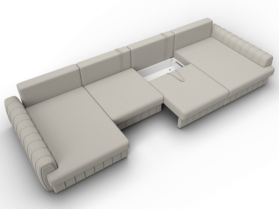 Диван П-образный Лига-057 НПБ Лонг (амур 02 бежевый)