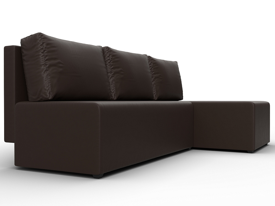 Диван угловой Поло правый угол (коричневый)