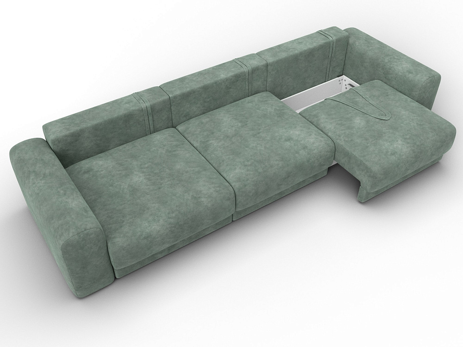 Диван прямой Лига-056 НПБ Лонг (brut 08 зеленый)