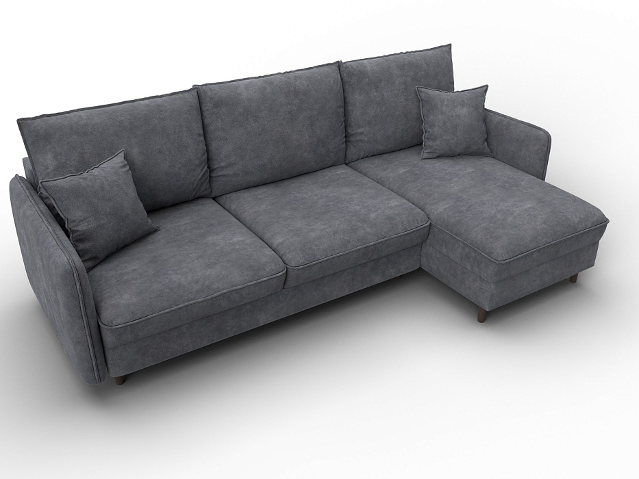 Диван угловой Лига-064 НПБ угол универсальный (brut 16 темно-серый)