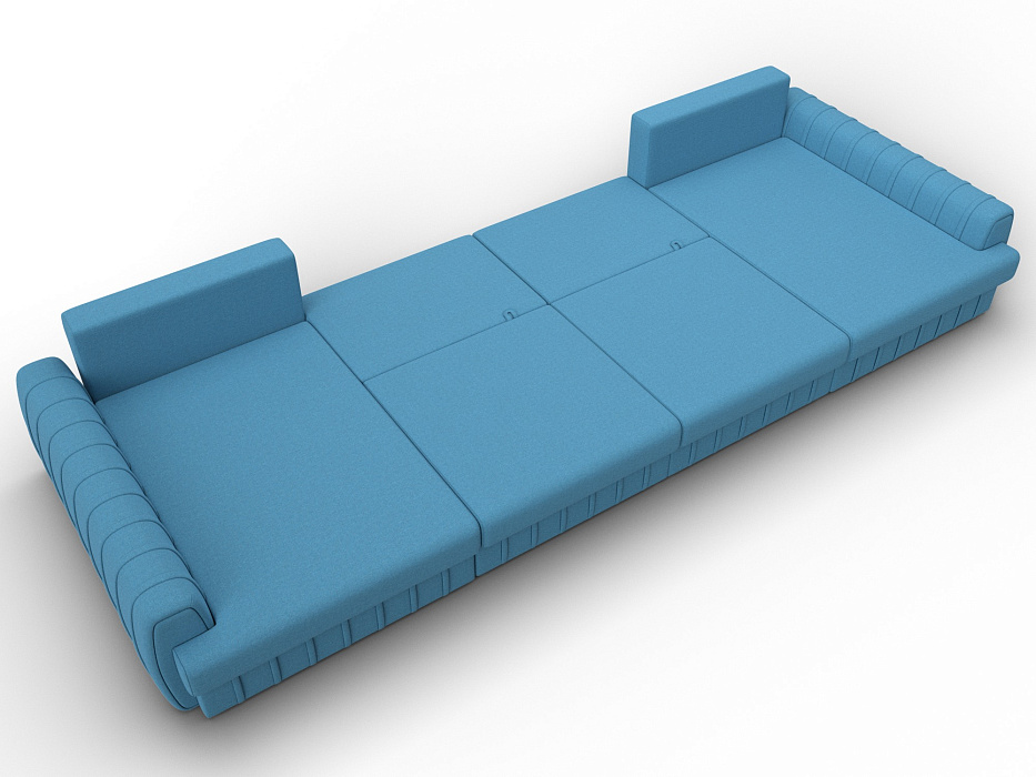 Диван П-образный Лига-057 НПБ Лонг (амур 10 голубой)