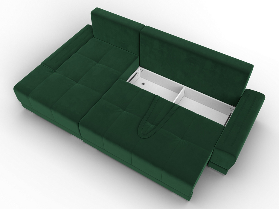 Диван угловой Лига-119 угол левый (seven 626 зеленый)