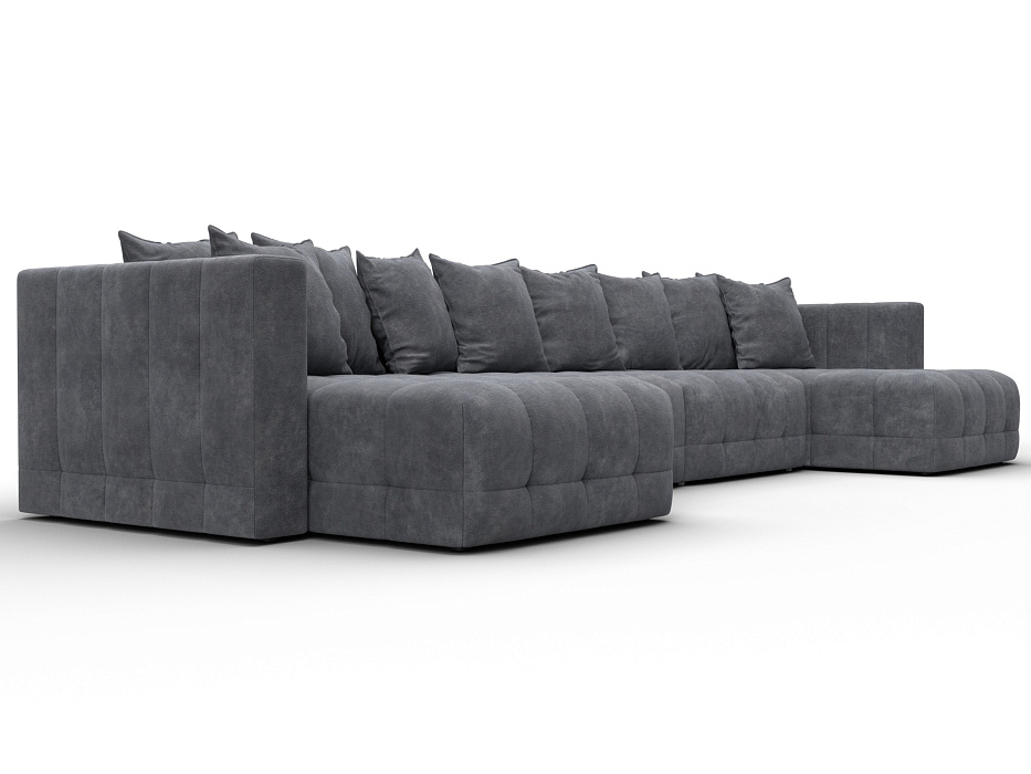 Диван П-образный Лига-052 НПБ Лонг (brut 16 темно-серый)