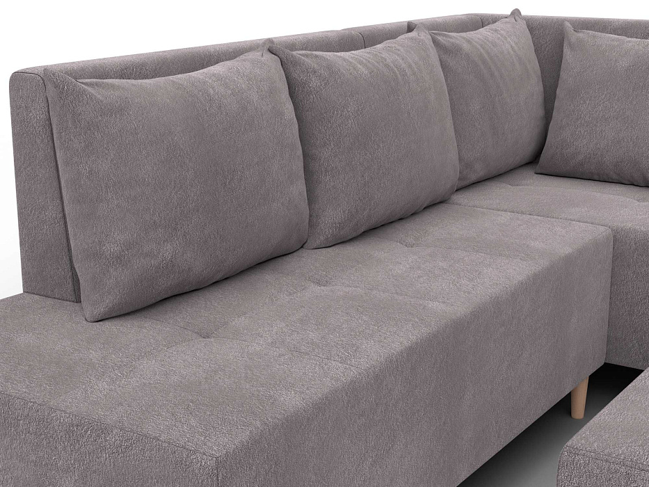 Диван угловой модульный с пуфом Лига-126 угол правый (laim 04 бежевый)