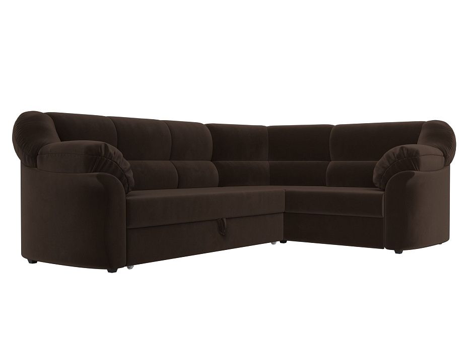 Диван угловой Карнелла правый угол (коричневый)