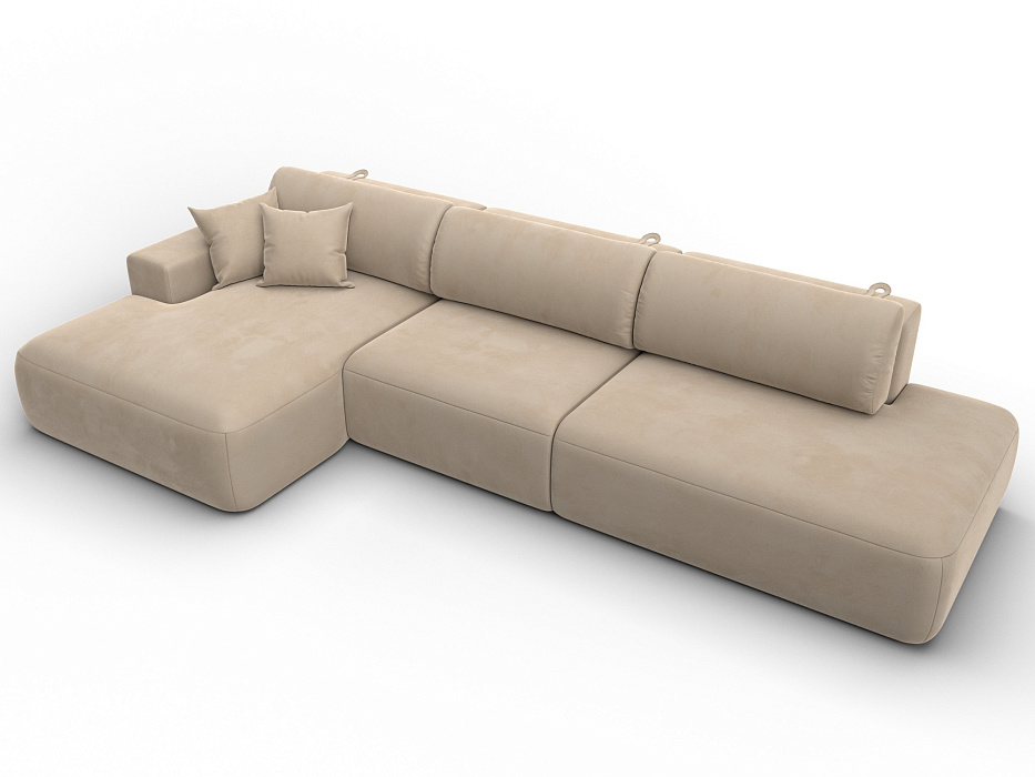 Диван угловой Лига-036 НПБ Модерн Лонг левый угол (seven 729 бежевый)