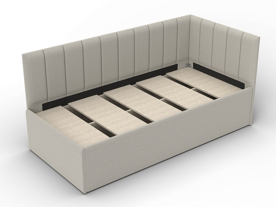 Кровать односпальная Лига-128 (90) (амур 02 бежевый)