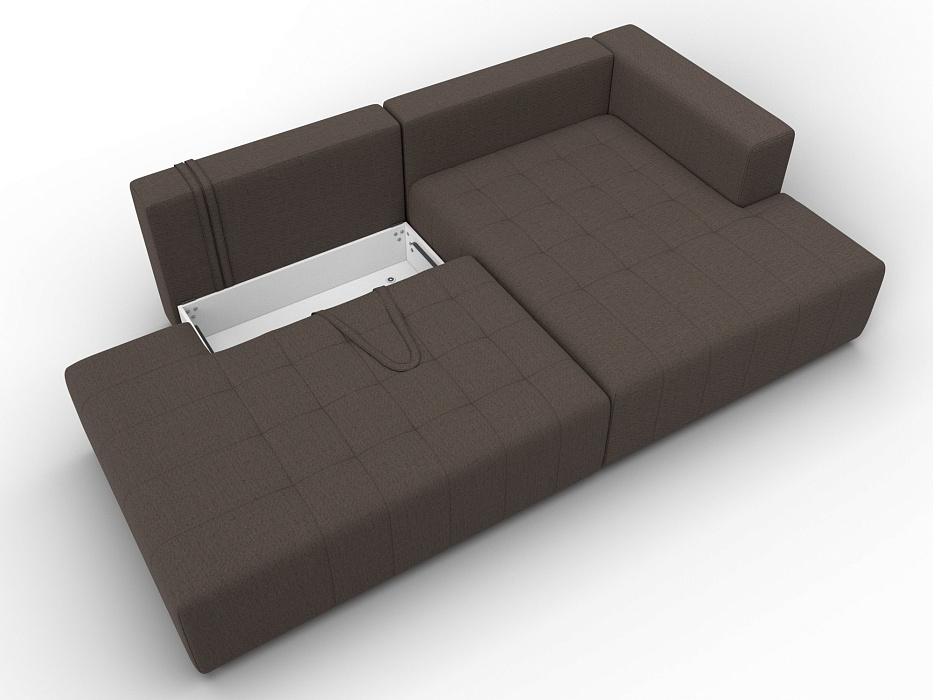 Диван угловой Лига-103 НПБ угол правый (амур 05 коричневый)