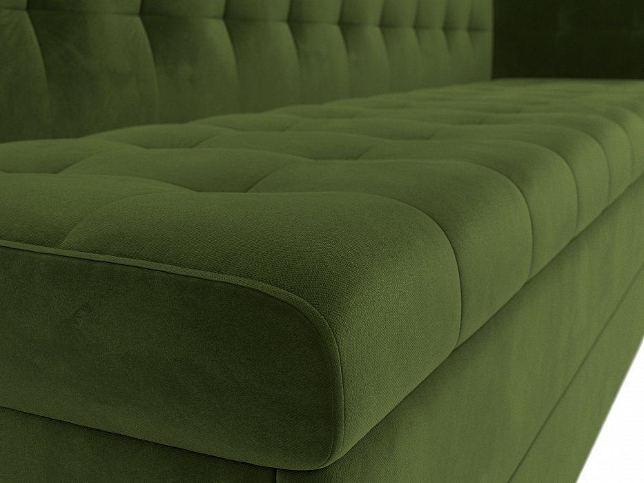 Диван кухонный прямой Бриз с углом справа (зеленый)