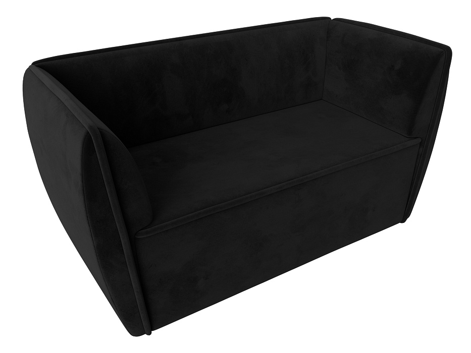 Диван кухонный прямой Бергамо 2-х местный (seven 35 черный)