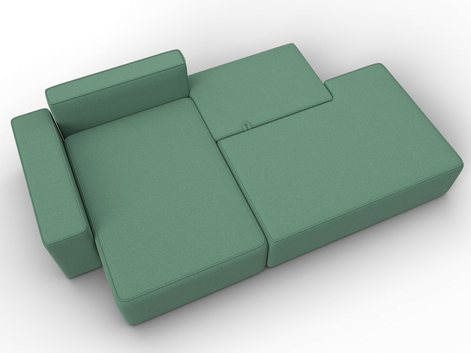 Диван угловой Лига-079 угол левый (амур 11 зеленый)