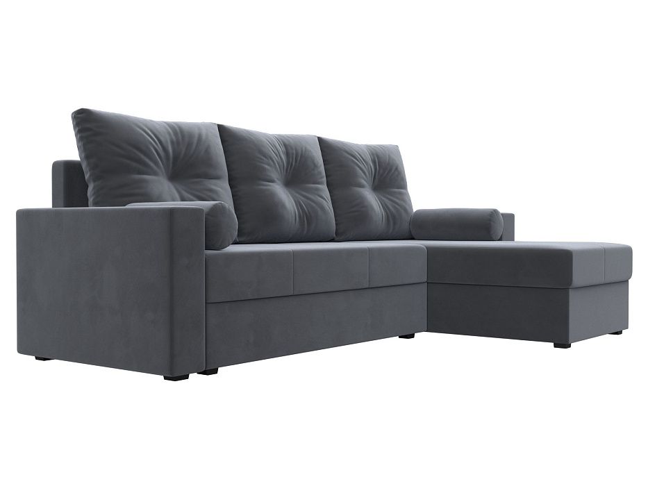 Диван угловой Верона Лайт правый угол (seven 17 серый)