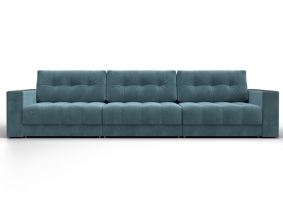 Диван прямой с декором Лига-049 НПБ Лонг (seven 113 бирюзовый)