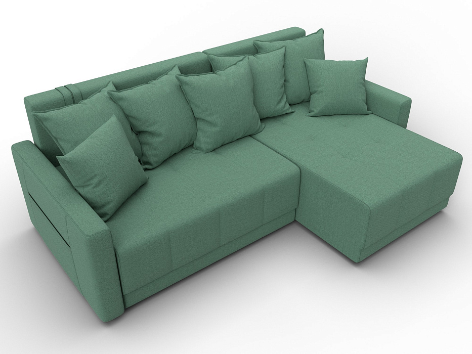 Диван угловой Лига-125 угол универсальный (амур 11 зеленый)