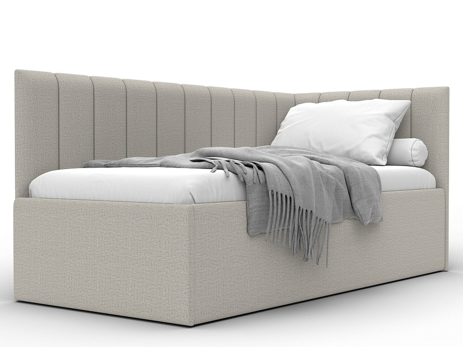 Кровать односпальная Лига-128 (90) (амур 02 бежевый)