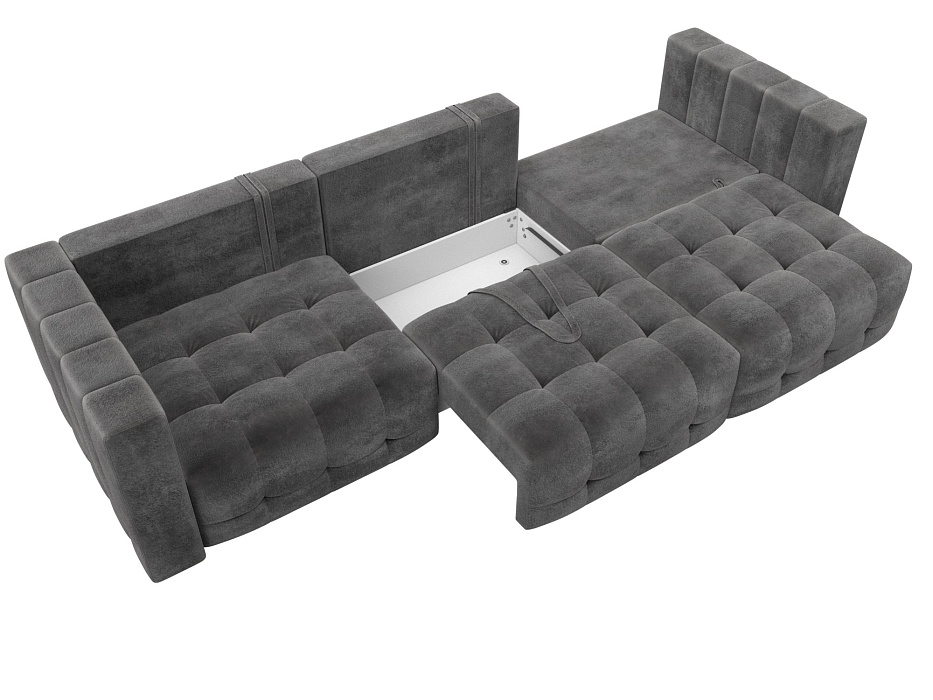 Диван прямой Лига-052 НПБ Лонг (tower 10 серый)